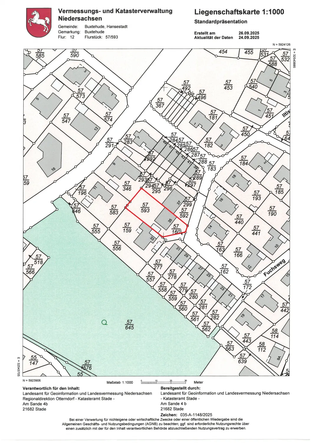 Lageplan Fuchsweg 35